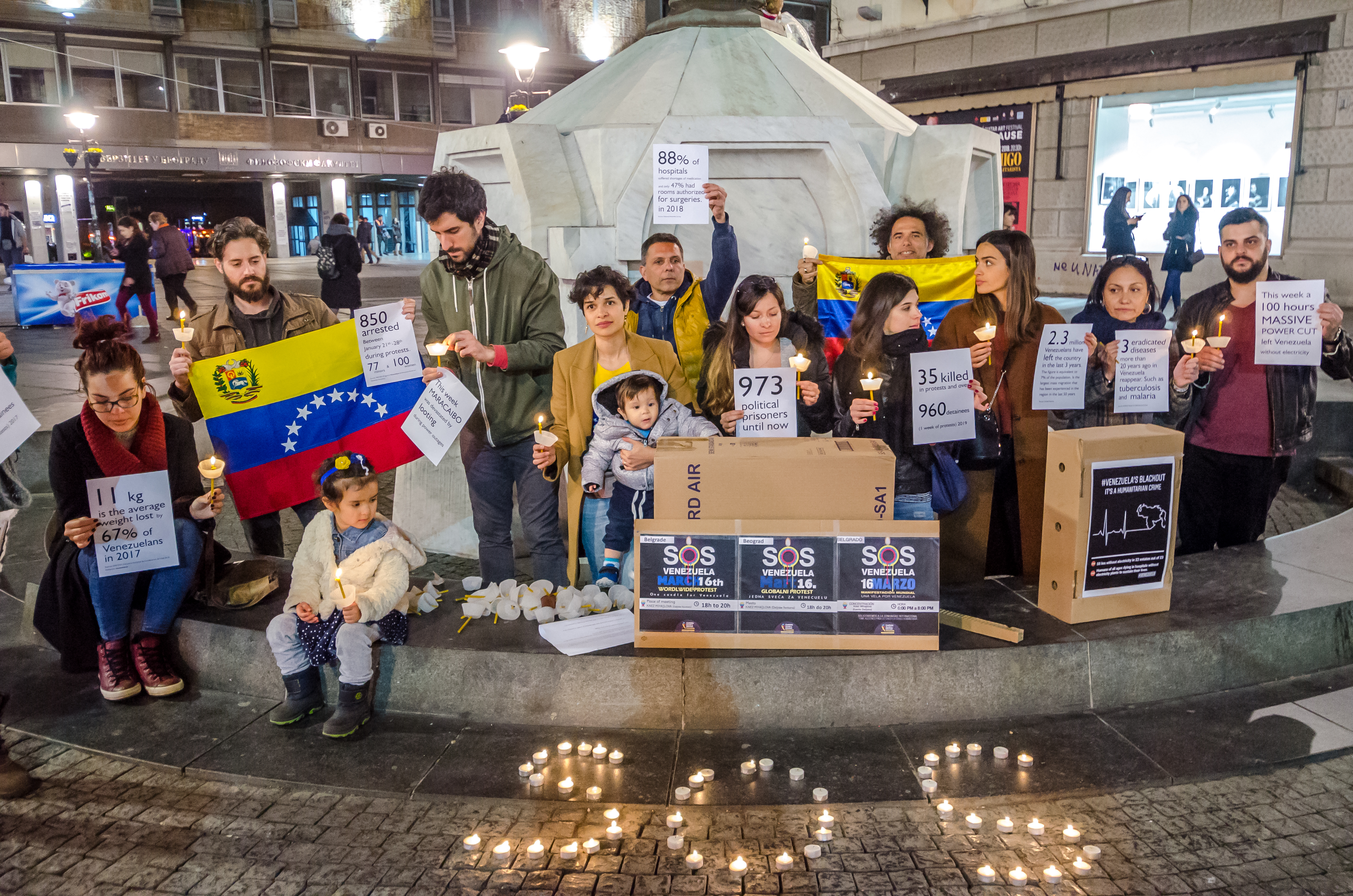 La primera vigilia venezolana en Belgrado.